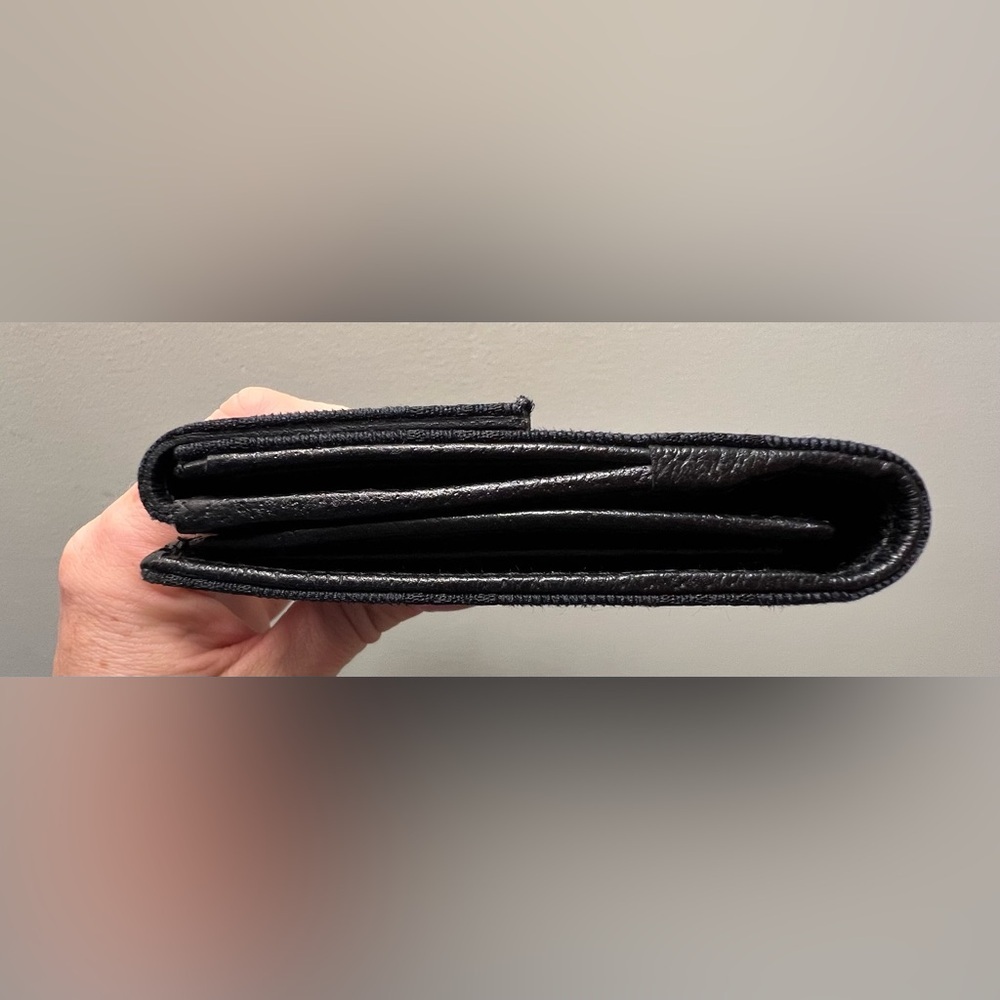 Authentic Gucci Black Eclipse Long Wallet Canvas & Leather *AMAZING CONDITION* - Picture 6 of 16